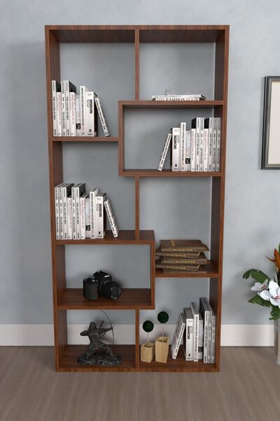 Moonlife Ersinan Zebra Dekoratif Kitaplık Ceviz