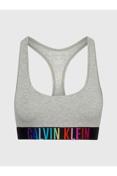 Calvin Klein Sport-BH für Damen mit Markenlogo – bequem und atmungsaktiv für den täglichen Gebrauch mit elastischem Band – Grau