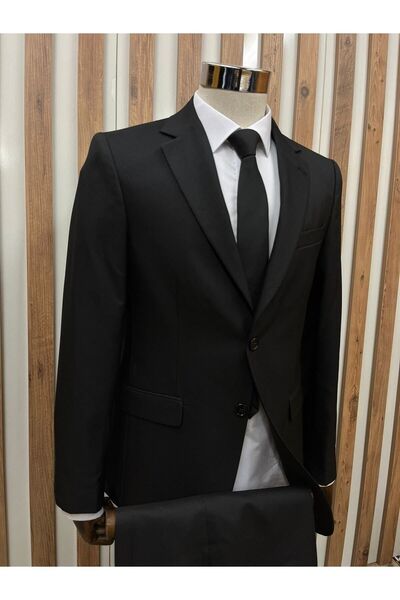 HÜRMEN Straight Black Jacket Pants Suit