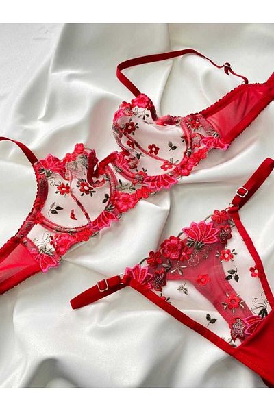 CozyChic Arona Lingerie Floral Lace Underwear Set