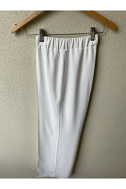 Sazze Design Beyaz Ütü Izli Pantolon