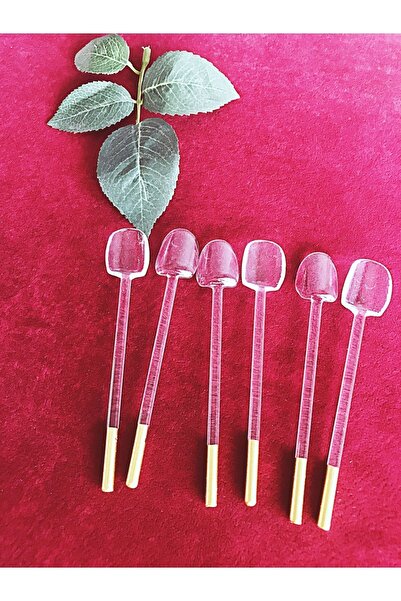 DECOSTYLE Çay Kahve Karıştırma Kaşığı Cam 13 Cm 6'lı