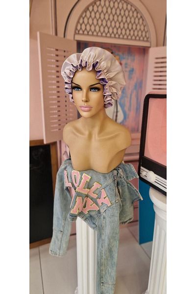 LOLLY PONY Lilac Pink Double Sided Silk Satin Hair Cap