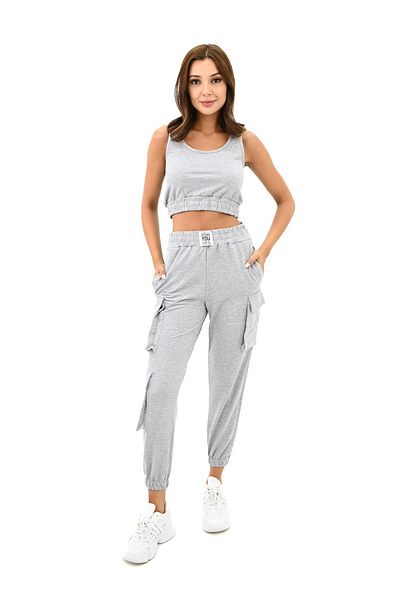 Koza Butik Γυναικεία Σετ Φόρμα Λεπτομερής Μπλούζα Crop Strap 3715-23