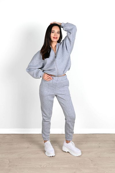 Koza Butik Γυναικείο Σετ φόρμας γυναικείας στάμπας με μισό φερμουάρ 3942-24
