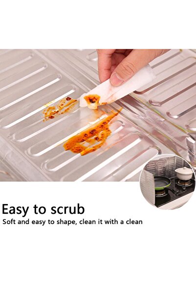 Greathings 2 Adet Ocak Yağ Sıçrama Koruyucu Katlanır Alüminyum Levha -Kolay Silinir Piknik Tüpü Rüzgar Önleyici