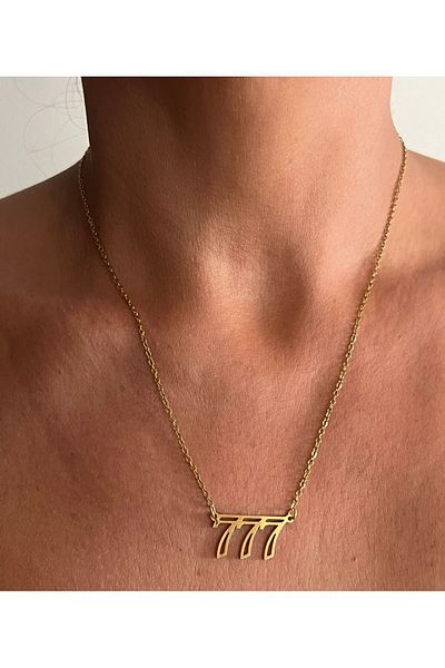 tones official 777 Model Angel Patterned Anti-Tarnish Steel Necklace