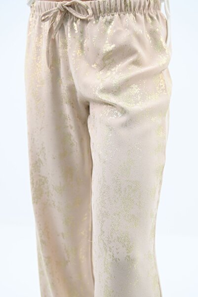 Koza Butik Γυναικείο παντελόνι Palazzo με στάμπα με φύλλο 6272-24