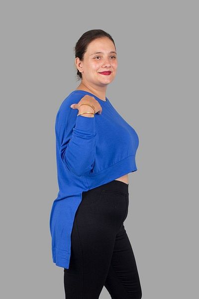 Truva XXL Blue Plus Size - Front Long Back Short Fabric