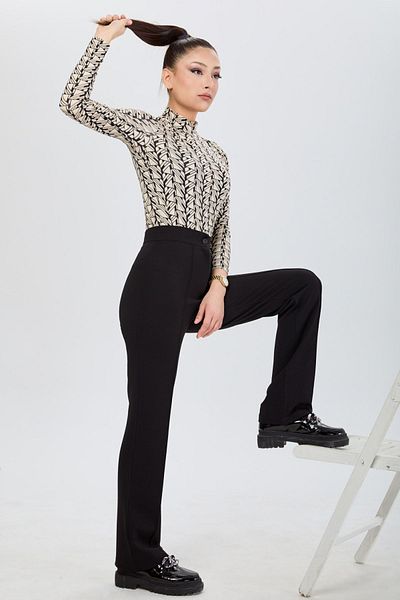 TOFİSA Medium Women's Black Straight Trousers - 24127