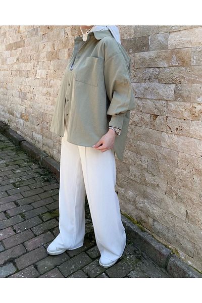 modabetce Long Oversize Women's Basic Shirt