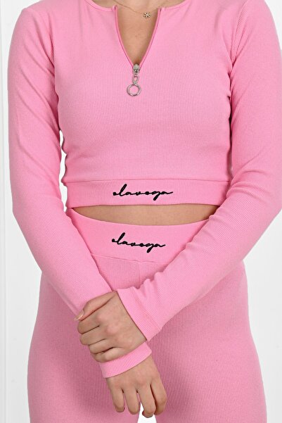 Koza Butik Γυναικείο σετ αθλητικής φόρμας με στάμπα με φερμουάρ 3725-23