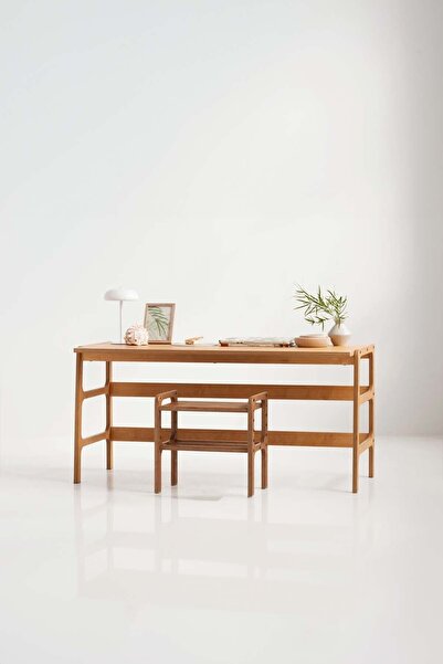 Woodesk Elara Ahşap Çalışma Masası 150x60 Tik Renk Cpt4637-150