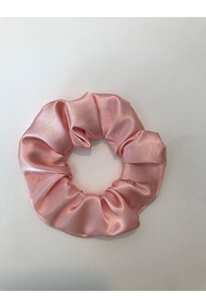 unique-g fashion accesories Kadın Kına Ve Nişan Düğün Için Lastikli Simit Toz Pembe Saten 10lu Scrunchie Saç Toka Seti