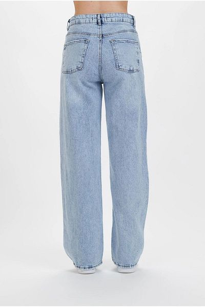 MAKRAS EXCLUSIVE Дънки Sementa Blue Snow Wash с висока талия и широки крачоли, удобни и от ликра Palazzo