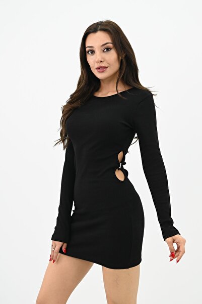 Koza Butik Γυναικείο Μίνι Φόρεμα με Λεπτομέρεια Παραθύρου 5215-24