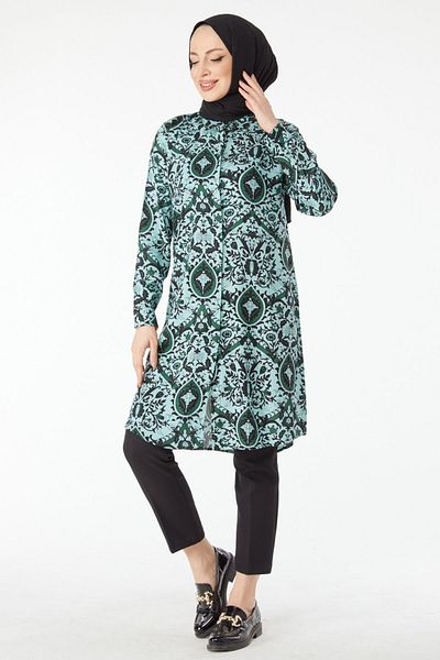 TOFİSA Tunika se vzorem 24502-MINT