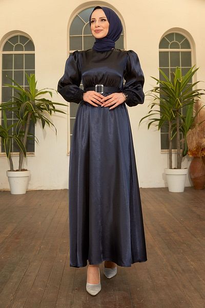 TOFİSA 11481-DARK MODRÉ šaty