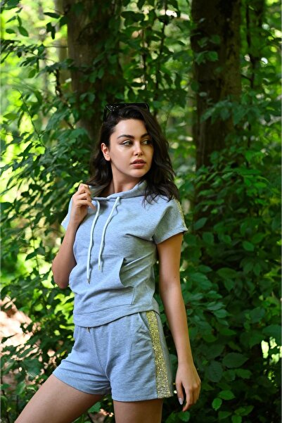 Koza Butik Σετ σορτς 9036 Model Stripe and Sequin Sequin