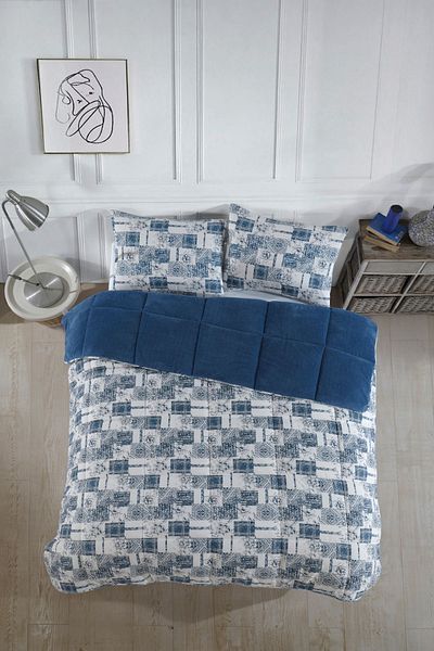 Formeya Luxuriöse Wellsoft-Einzeldecke – doppelseitig, mit Kissenbezug, 155 x 215 cm