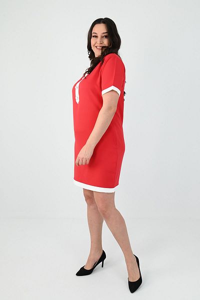 Koza Butik Rochie de damă cu nasturi de mărime mare 5205-24