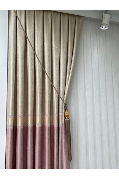 beatiful PANO FON PERDELE CREAM PUDRA 1/3 FĂRĂ PLEATURI, NU NECHIAȚĂ, NU NECHIAȚĂ LA FIER DE CUCIT, O ALEZĂ - CU ACCESORIUL CA DARĂ-