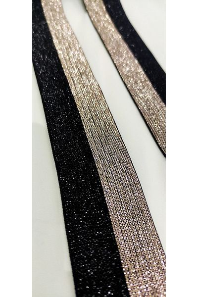 ALTAY TEKSTİL ÜRÜNLERİ 4 Cm Black Copper Rubber Strip-1 Meter