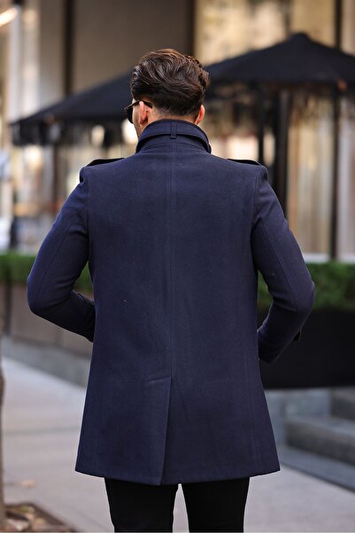 gm giyimarket Чоловіче пальто з довгим рукавом-баулом, що прилягає до тіла