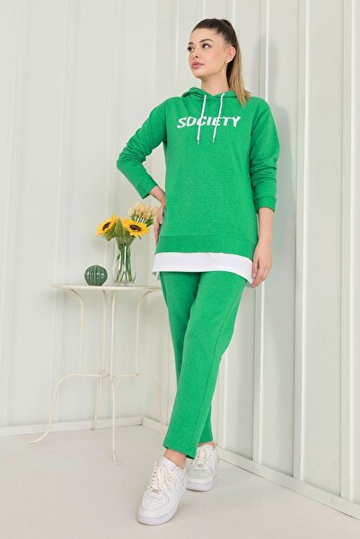 TOFİSA Green Women's Tunic Trousers - Straight Medium - 3553