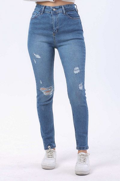 TOFİSA Blugi de damă skinny din Lycra albastru - Croială medie - 23812