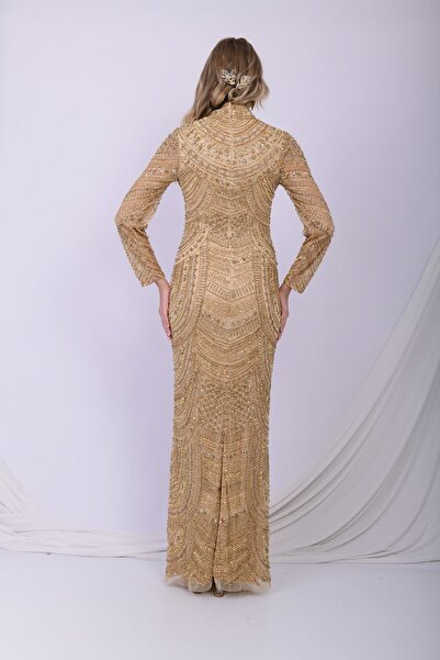 GATSBYLADY LONDON FREYA - EL İŞLEMELİ , TAŞEL DETAYLI ELBİSE