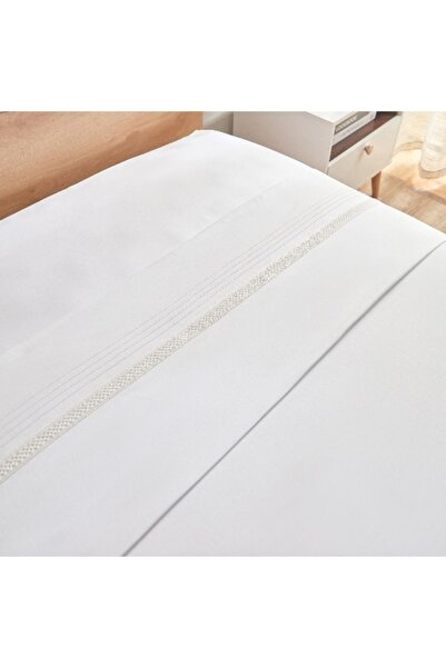 Home Box Grande Haven Vari Twin Lace Border Flat Sheet - 180x270 cm