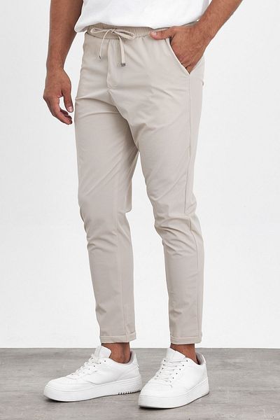 MADZEYMODA New Season Beige Double Legs Colombia Jogger Pants - Boyfriend Mold Mz23069