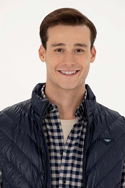 U.S. Polo Assn. USPOLO VR046 Чоловічий тканий жилет темно-синій 58 ST07719Lacivert58