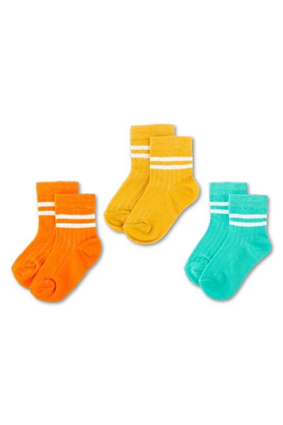 Novibaby Παιδικές κάλτσες Unisex 3 τεμαχίων - Λευκές, Μαύρες, Ροζ, Βαμβακερές σχολικές κάλτσες