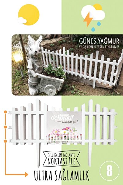 Morpanya Çit Bahçe Çiti Dekoratif Plastik Bahçe Çiti 4.72 Mt Peyzaj Koruma Pa...