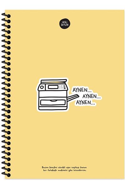 KESKİN COLOR Feeling Things 17x24 100 Sheets Notebook Lined Hard Cover with Spiral Sticker