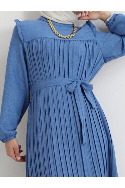 HİJABAYA Robadan Double Set - Pleated and Waist Tied