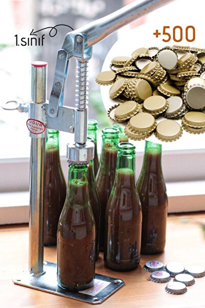 Morpanya Şişe Kapatma Aleti 1.sınıf Soda Gazoz Kapağı Kapama Makinası 500 Adet Kapak
