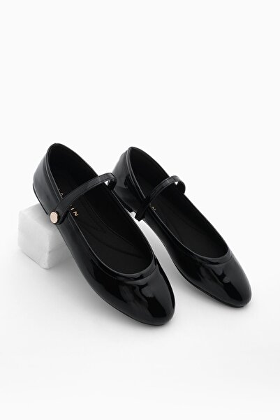 Marjin Жіночі балетки з жорстким капелюхом Mary Jane Mesve Black