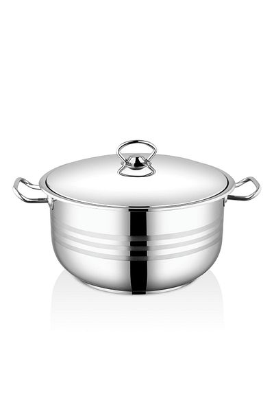 SAFLON Bestinox 19 Liter Flanged Handle Steel Lid Deep Pot