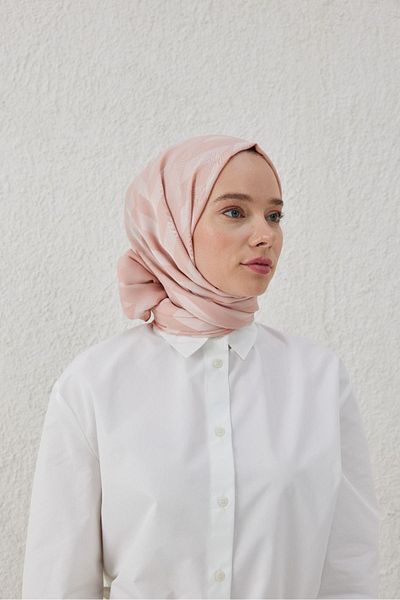 VALORSCARF Herringbone Patterned Crossflower Jacquard Shawl