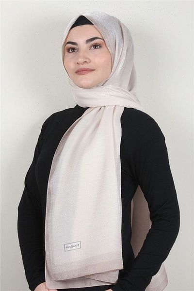 PİRAMİT Beige Amber Glitter Shawl - 4000-42