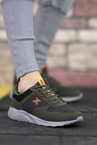 Riccon Unisex tenisky Super Light Khaki Orange00124039