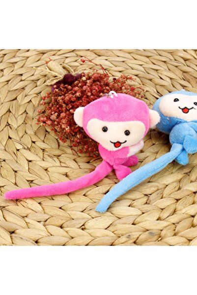 DEF COLLECTION Farklı Renk Seçenekleriyle Maymun Figürlü Model Peluş Oyuncak Anahtarlık Ve Çanta Süsü - Mavi