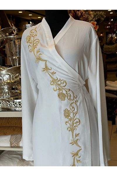 Antepiş Home Gold Color Glitter Embroidered Prayer Dress
