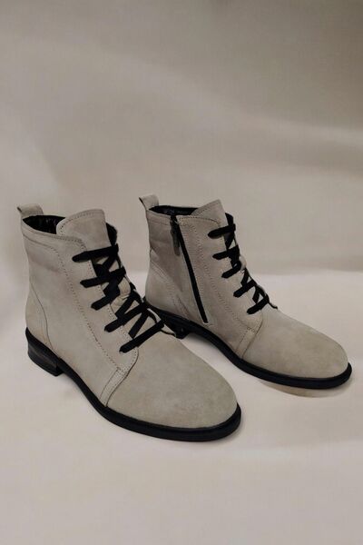 ERS Air Comfort Kadın Hakiki Süet Deri Bej Bağcıklı Bot - Rahat ve Şık Günlük...