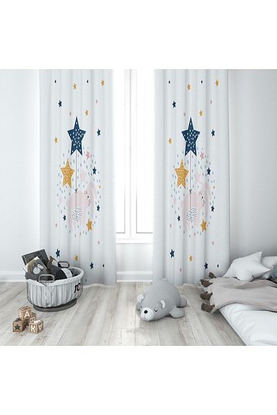 Lolla Evmila Children's Room Patterned Background Curtain
