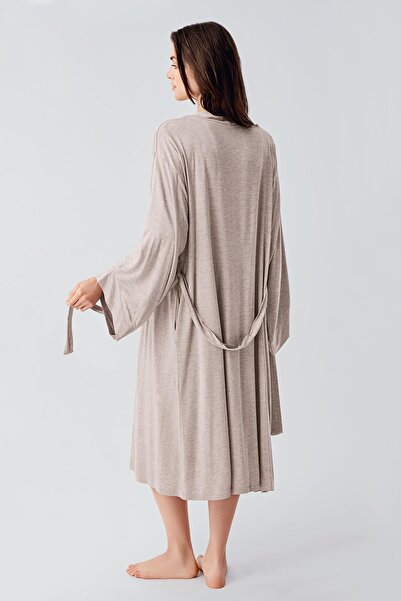 Artış Flexible Viscous Maternity Nightgown - Long Sleeve and Lycra