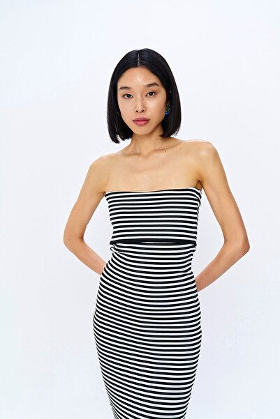 Quzu Rochie lungă neagră fără bretele